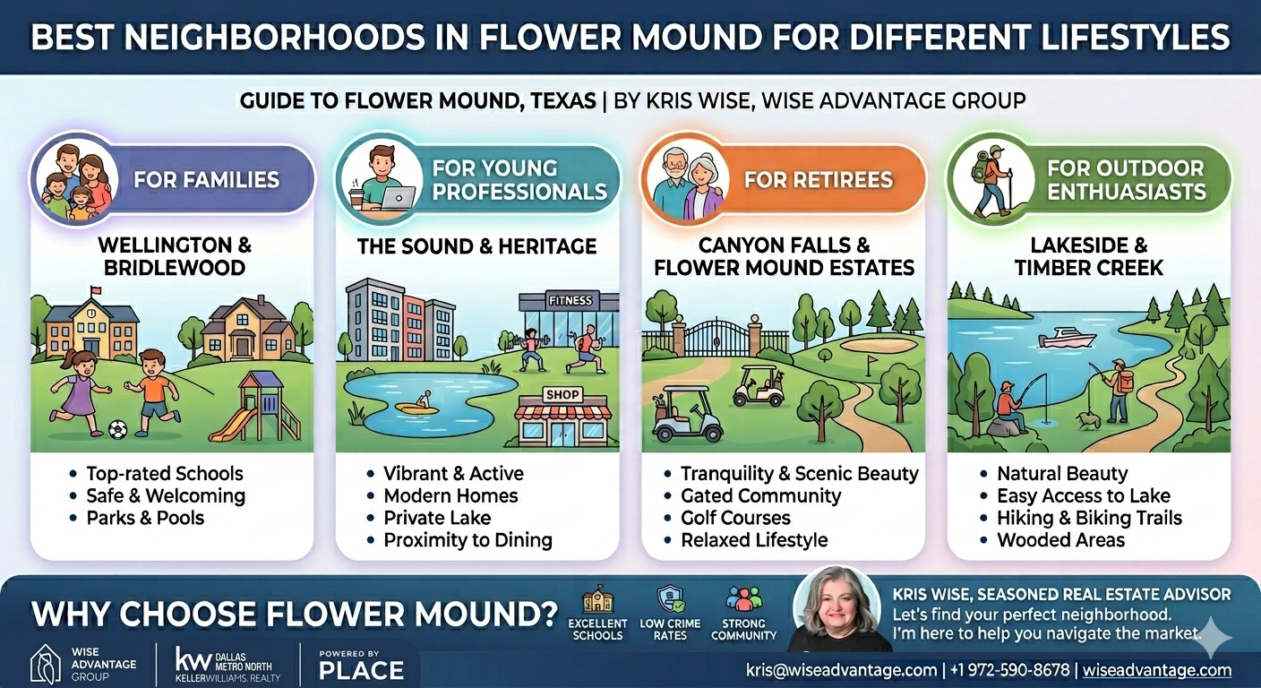 Best Neighborhoods in Flower Mound for Different Lifestyles header image.