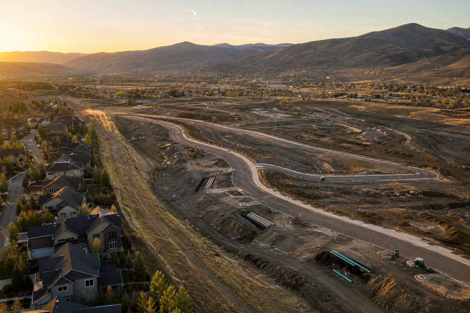 New homes under construction on a Snyderville Basin lot near Kimball Junction, Park City, Utah