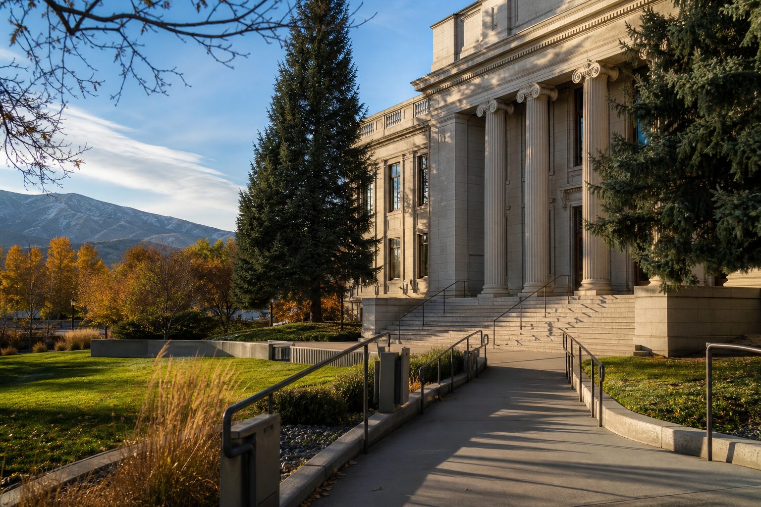 Stone county government building in Utah’s Wasatch Back, where property deeds and lien releases are recorded