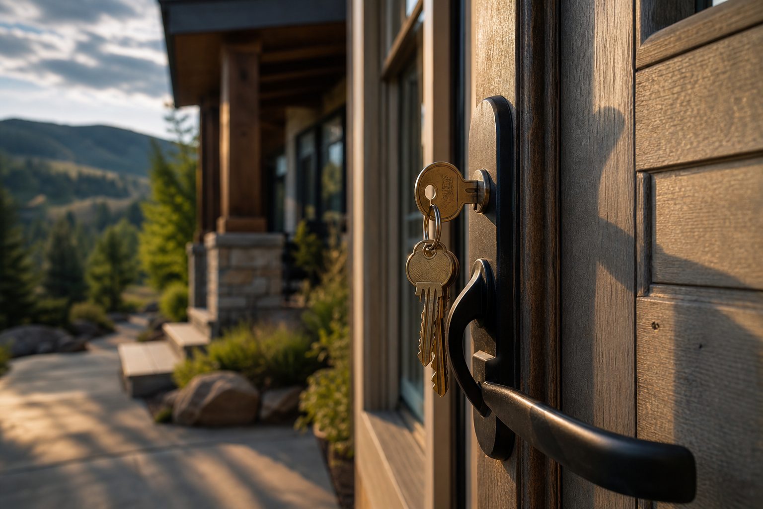 House keys changing hands at a Park City, Utah home closing