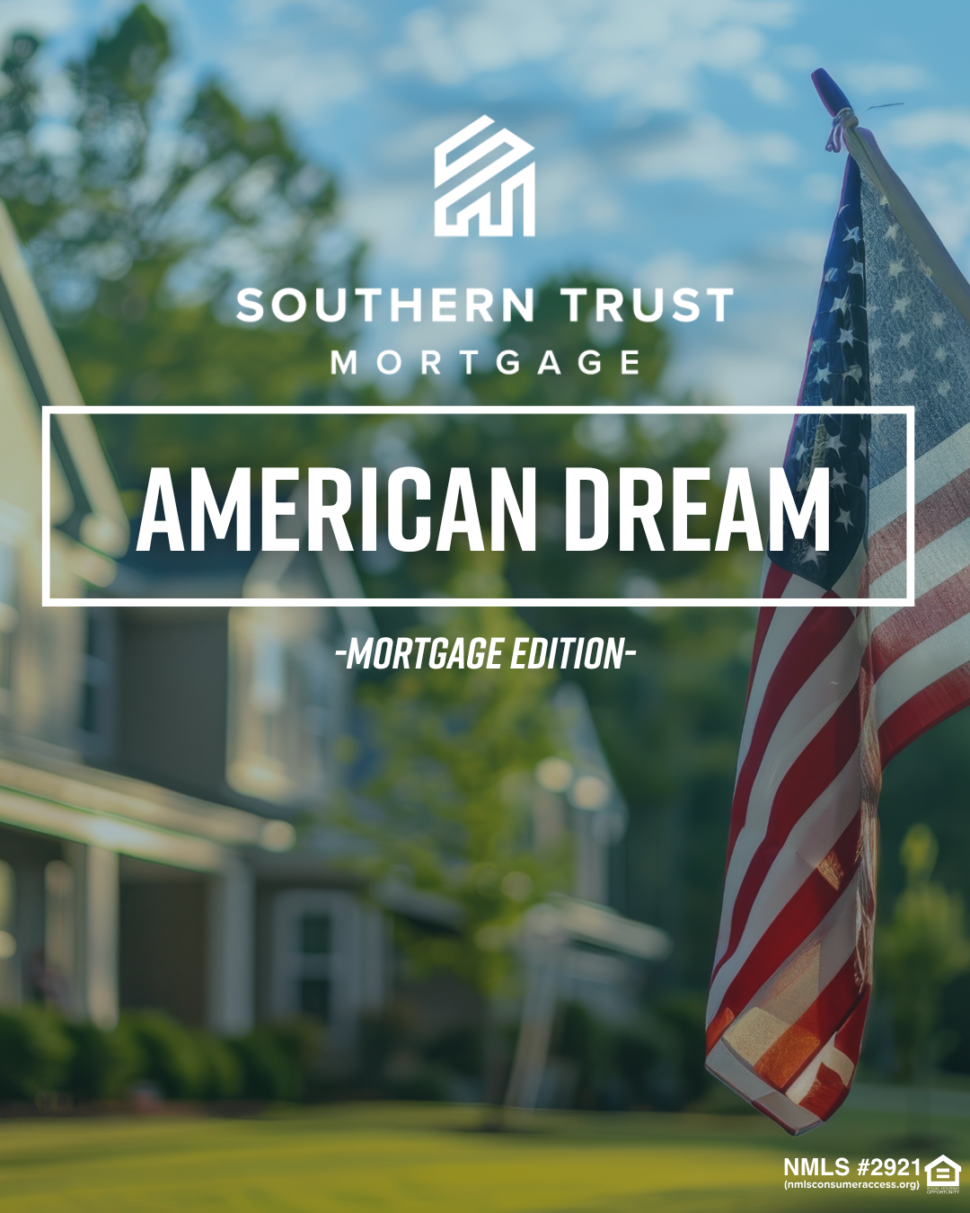 Photo of American Flag and Home