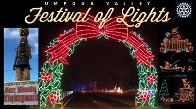 Exploring Roseburg Oregon: Umpqua Valley Festival of Lights header image.