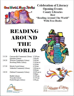 Exploring Roseburg Oregon: Reading Around the World header image.