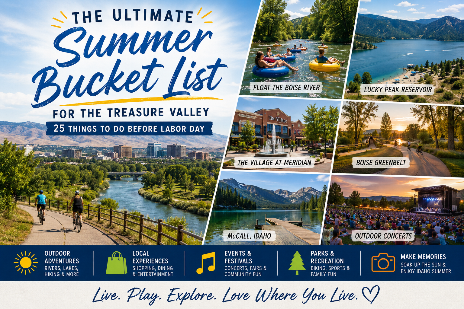 The Ultimate Summer Bucket List for the Treasure Valley: 25 Things to Do Before Labor Day header image.