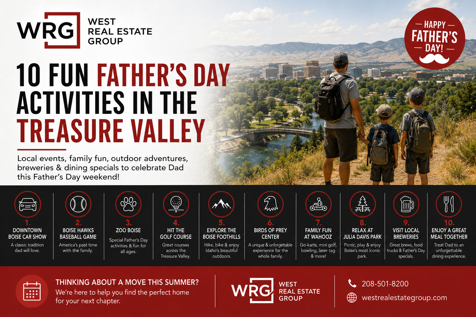 10 Fun Father's Day Activities in the Treasure Valley (2026 Guide) header image.