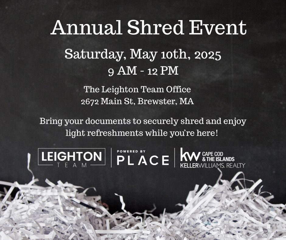 Clear the Clutter & Protect Your Privacy: Join Us for The Leighton Team’s Annual Shred Day! header image.