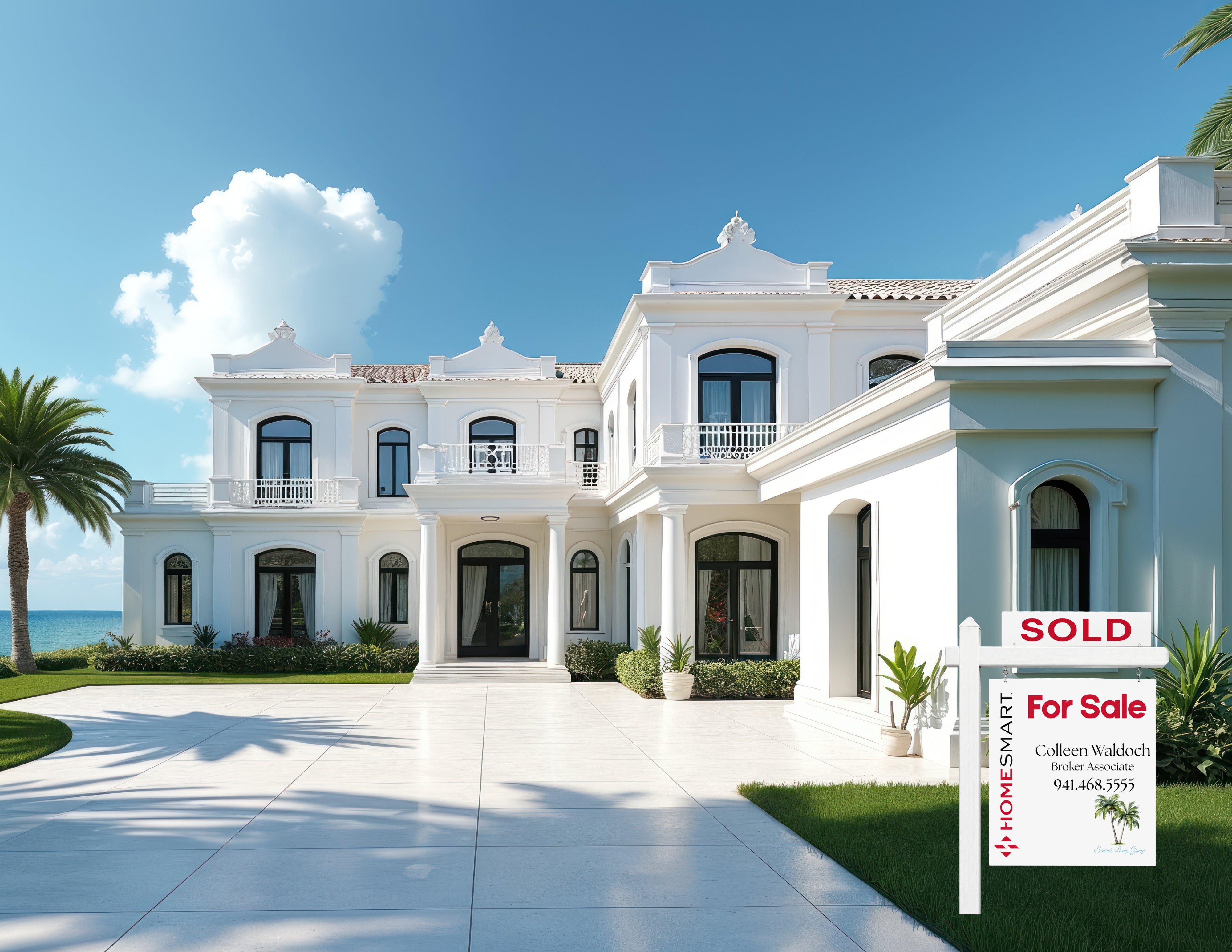 AI generated image of home with SOLD sign on it
