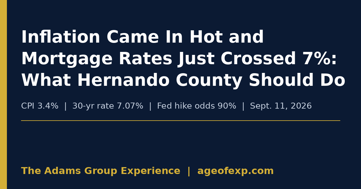 August inflation 3.4%, mortgage rates above 7%, and what it means for Hernando County and Tampa Bay buyers