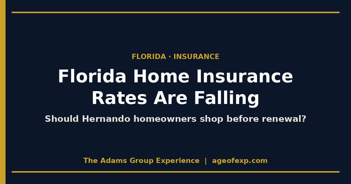 Title card on Florida home insurance rate cuts and what Hernando County homeowners in Spring Hill should do