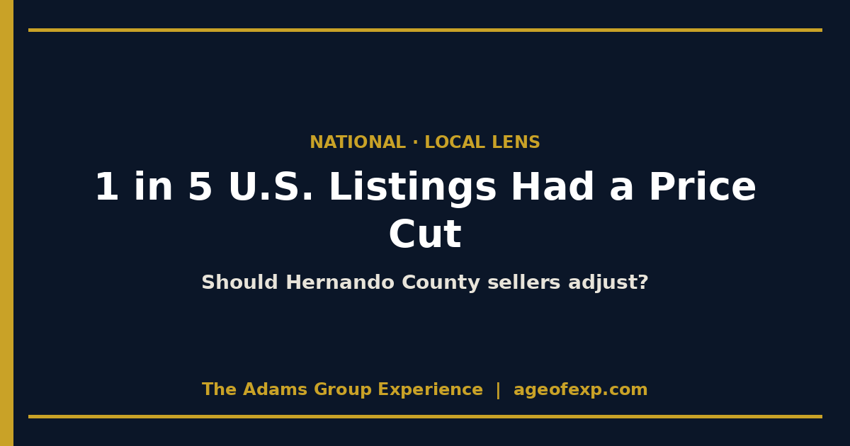 Title card on September U.S. listing price cuts and what Hernando County sellers in Spring Hill should do