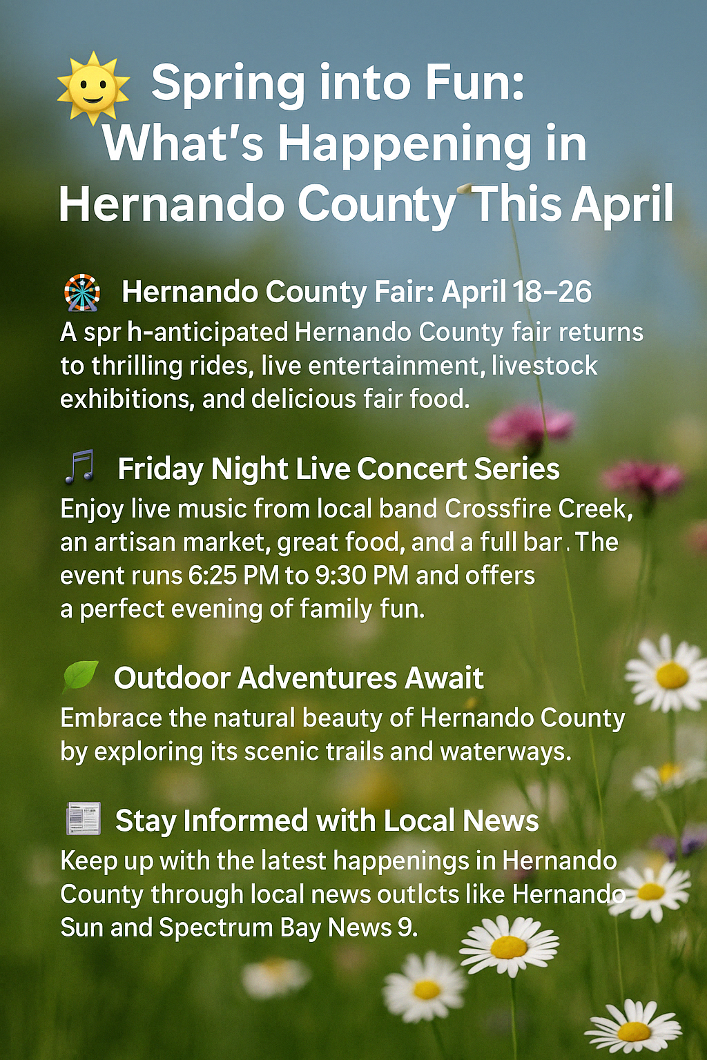 🌞 Spring into Fun: What’s Happening in Hernando County This April header image.