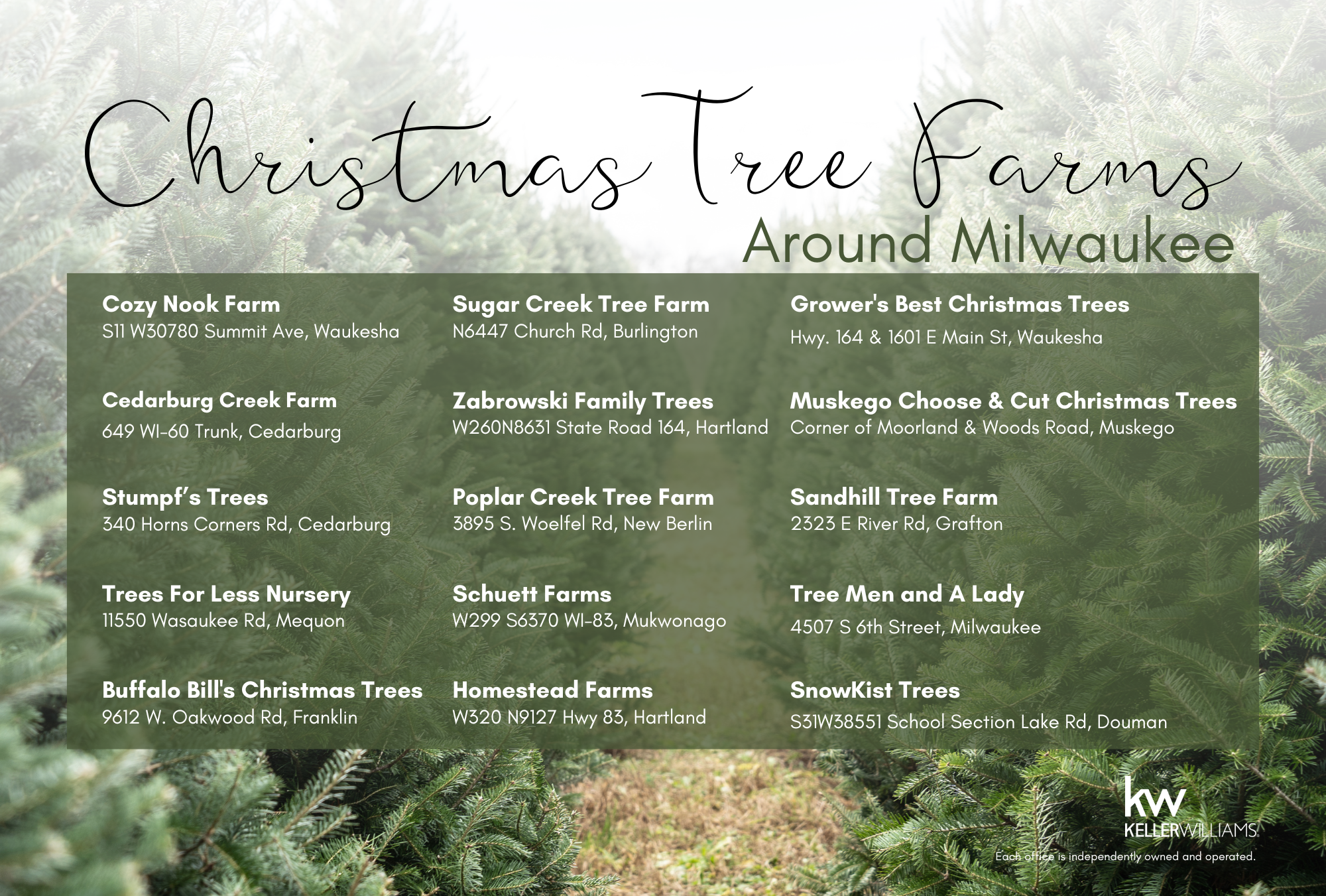 Tree Farms Around Milwaukee header image.