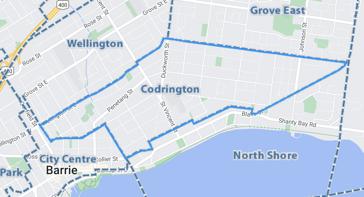 Bairros de Barrie - Codrington (NE) header image.
