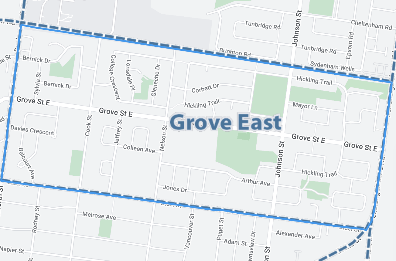 Bairros em Barrie - Grove East (NE) header image.