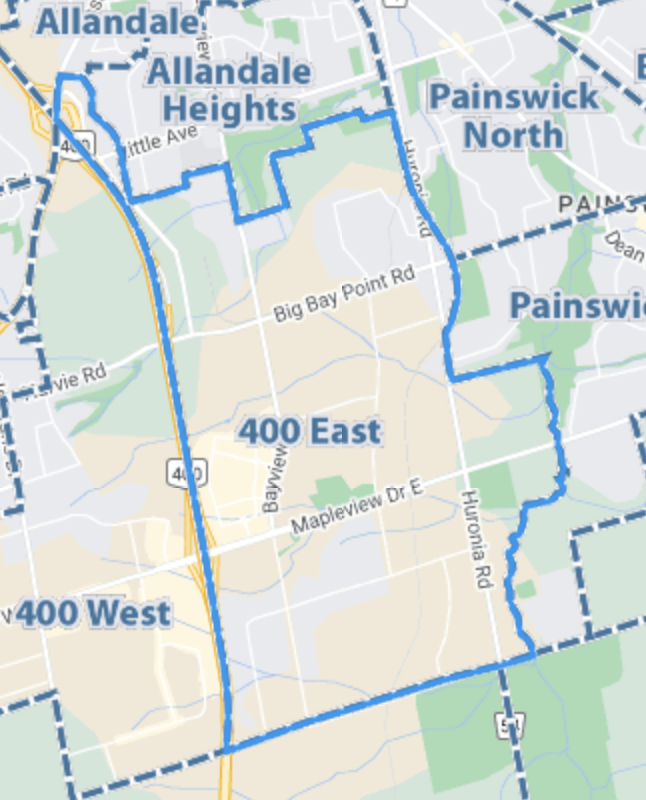 Bairros de Barrie - Mapleview (SW) header image.