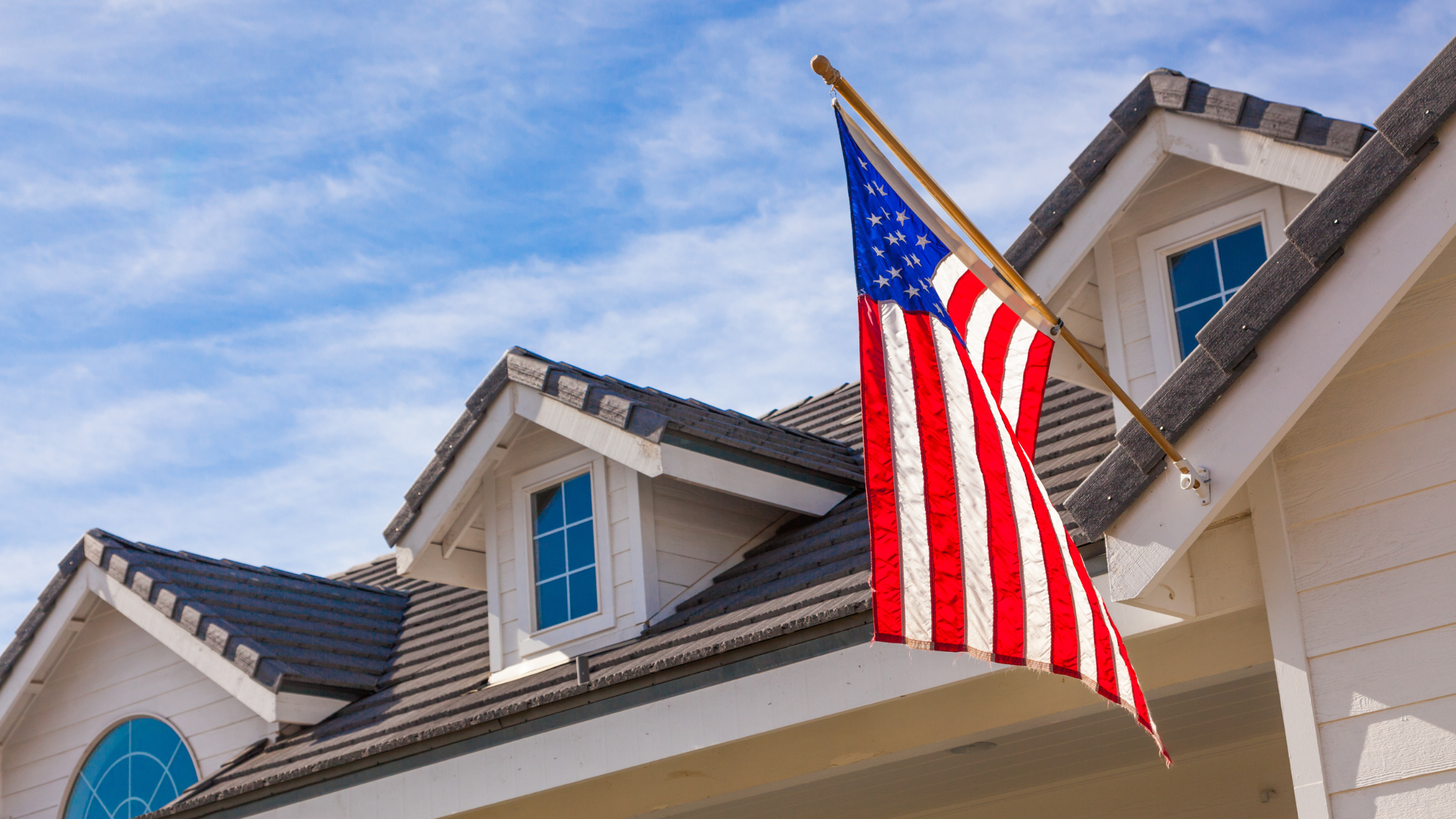 American flag on outside of residential home