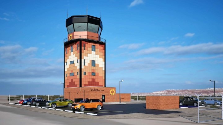 Rendering of the new air traffic control tower at St. George Regional Airport