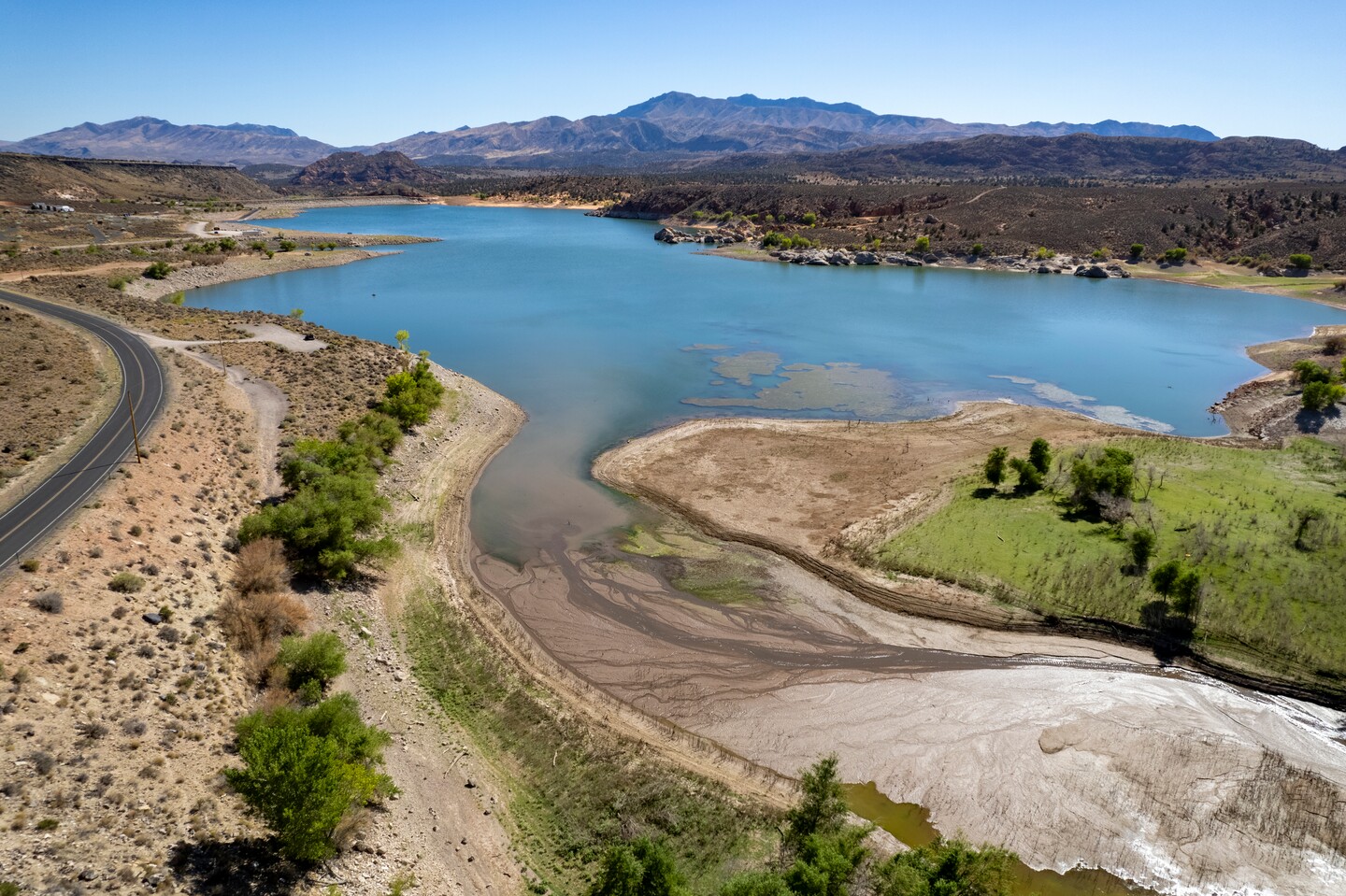 Aerial view of Washington County water reservoir and infrastructure supporting Southern Utah's sustainable growth