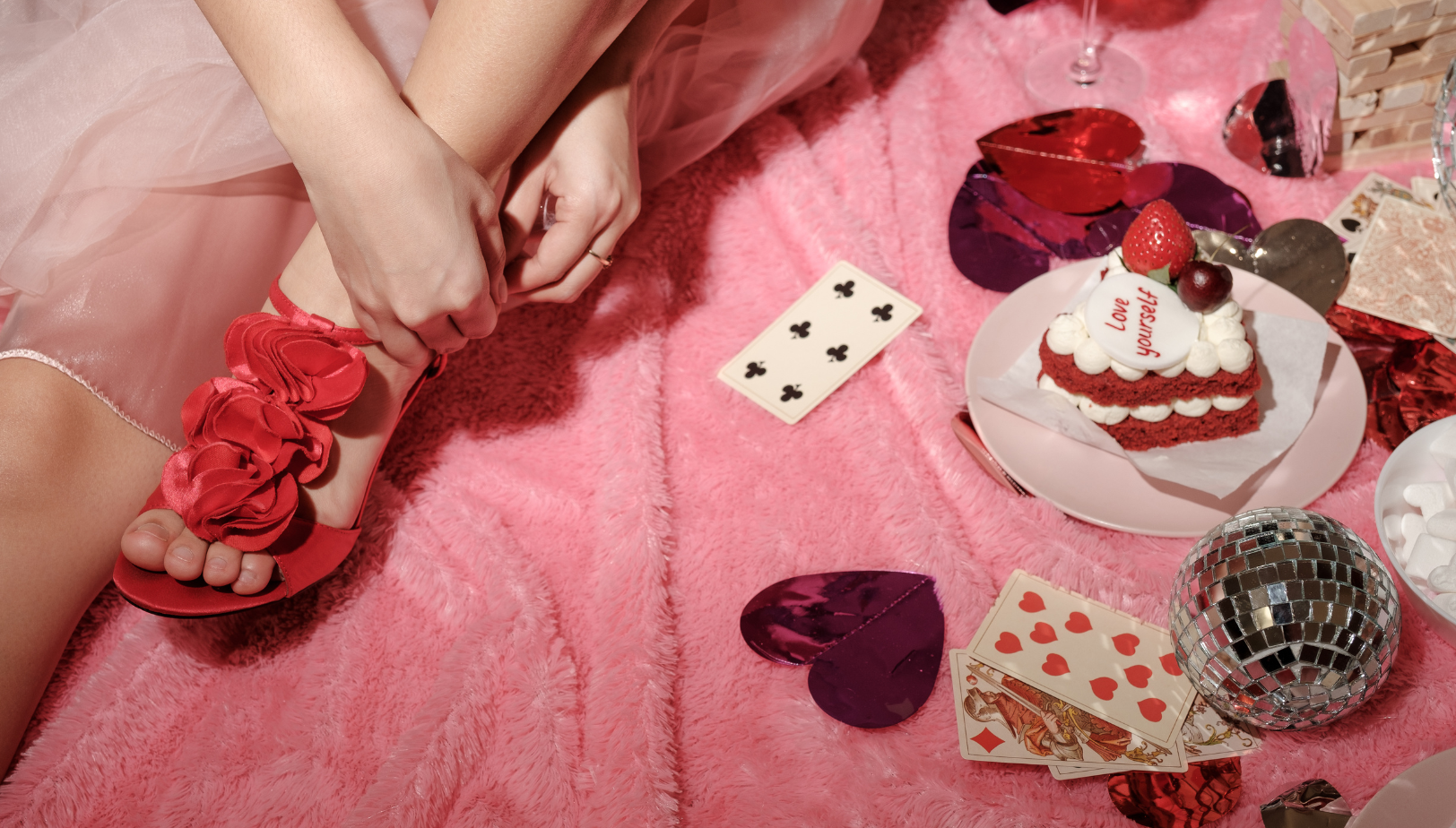 Enjoying a romantic Valentine’s date in Utah with chocolate, flowers, and festive decorations