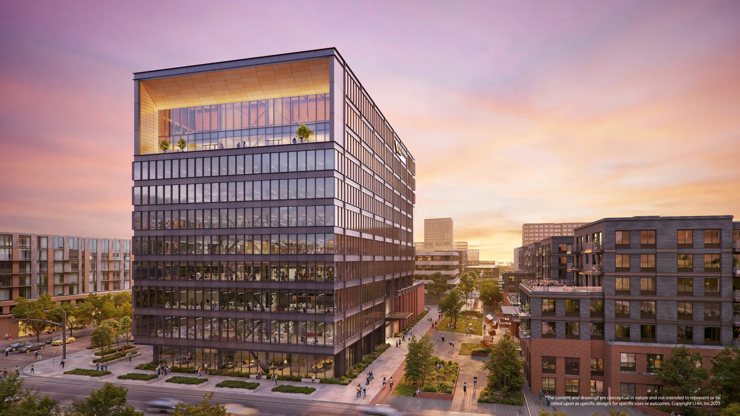 Rendering of the 10-story Rocky Mountain Power headquarters at the Power District in Salt Lake City