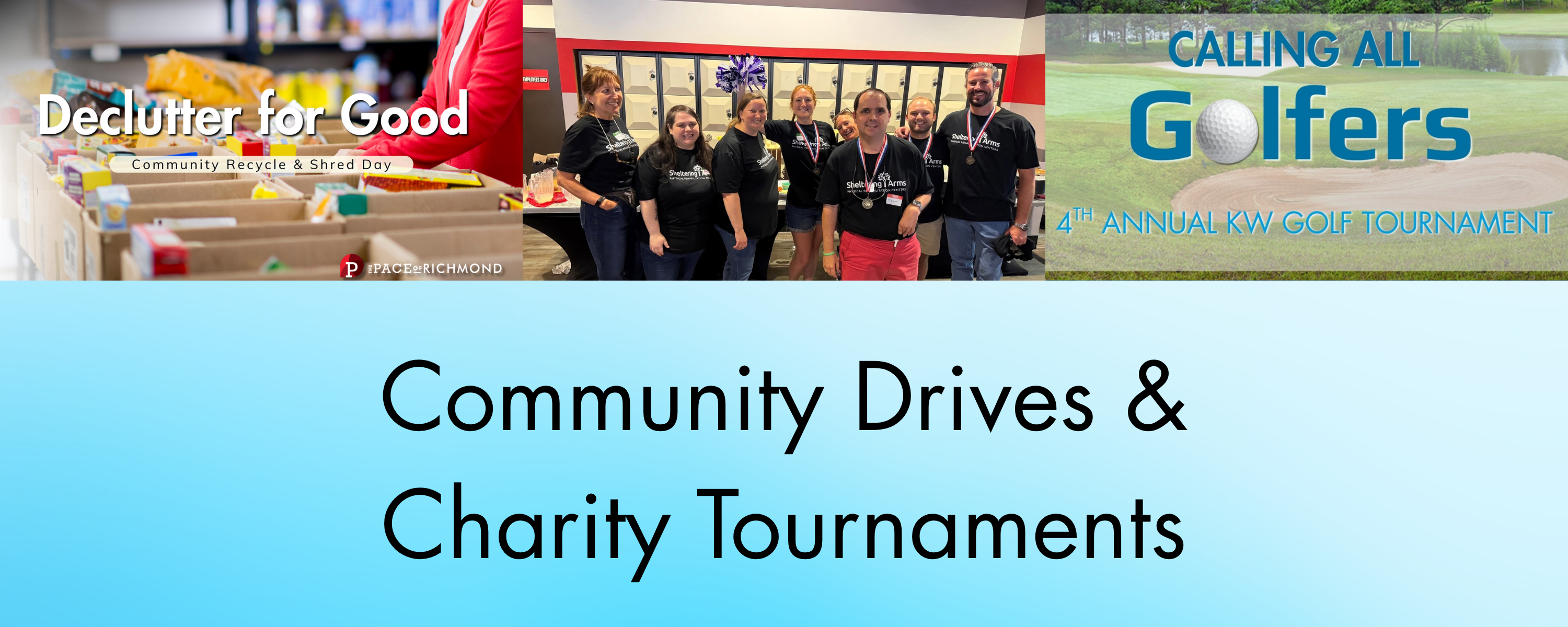 Community Drives & Charity Tournaments header image.