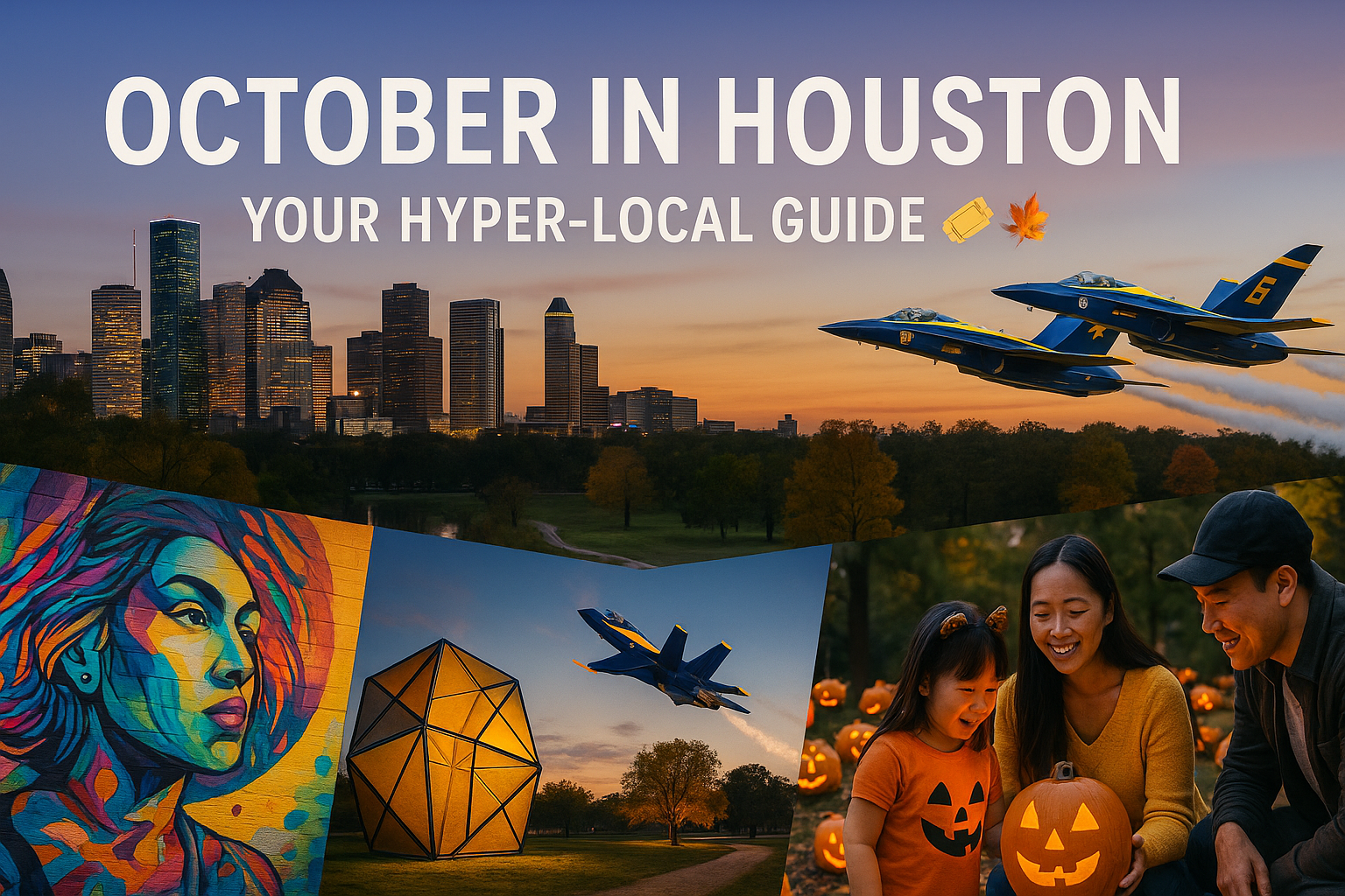 OCTOBER IN HOUSTON : YOUR HYPER-LOCAL GUIDE 🎟️🍁 header image.