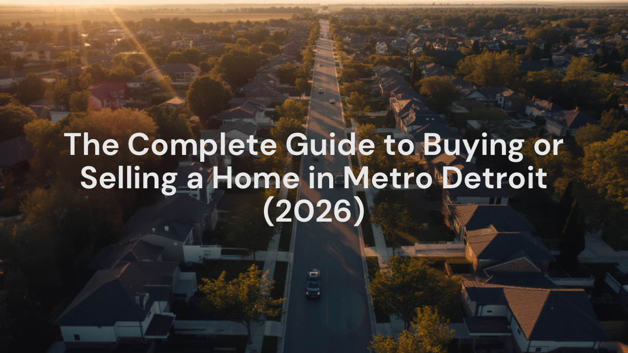 The Complete Guide to Buying or Selling a Home in Metro Detroit (2026) header image.