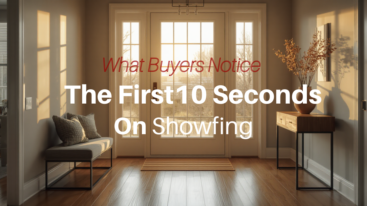What Buyers Notice in the First 10 Seconds of a Showing header image.