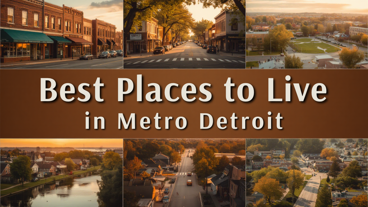 Best Places to Live in Metro Detroit: Plymouth, Northville, Novi, Canton, Brighton & Livonia header image.