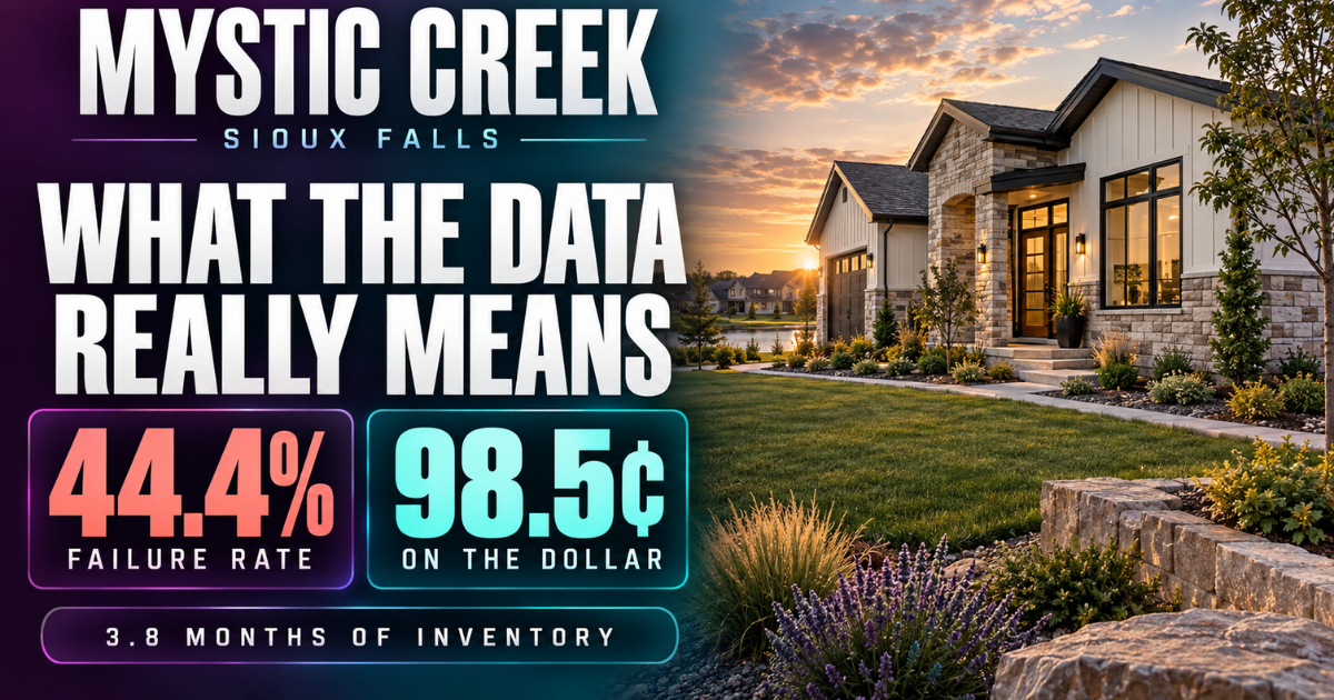 What Do a 44% Failure Rate and 102 Days on Market in Mystic Creek Sioux Falls Actually Mean for Move-Up Buyers in 2026? header image.