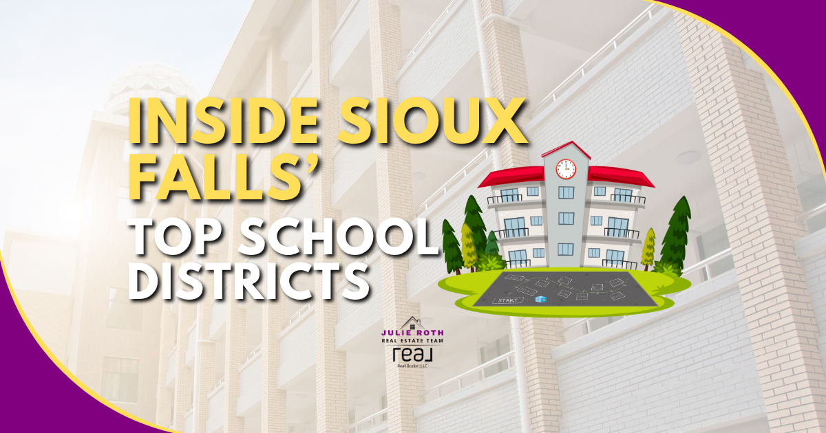 Students walking into a Sioux Falls school on a sunny morning.