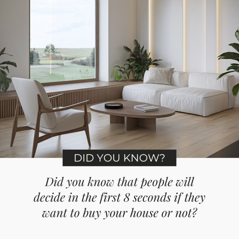 “Buyers decide within the first 8 seconds if a home feels right.” header image.