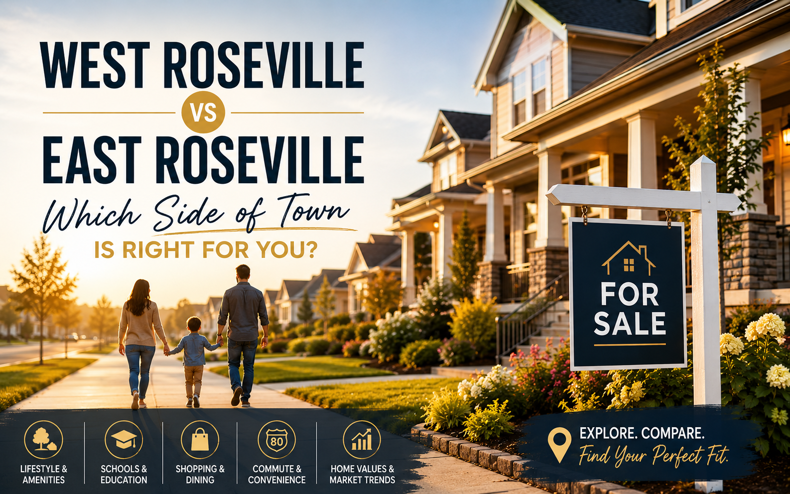 West Roseville vs. East Roseville : Which is Better? A Guide to Your Best Lifestyle header image.