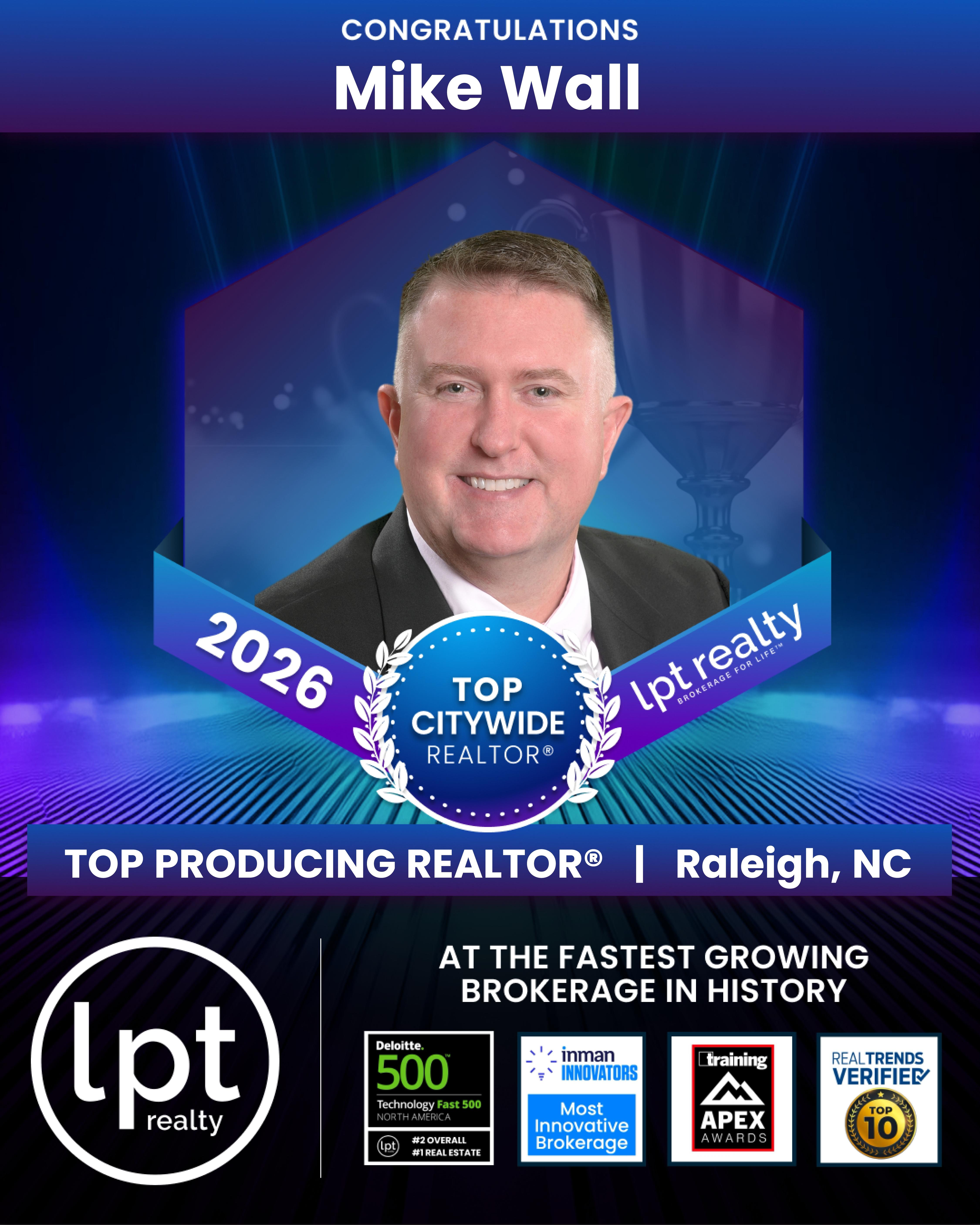 Triangle Area Real Estate Agent Recognized with 2026 LPT Realty Awards header image.