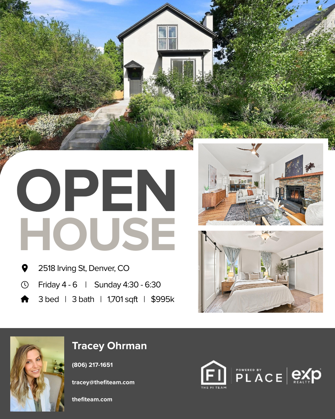 Open House: 2518 Irving Street, Denver, CO header image.