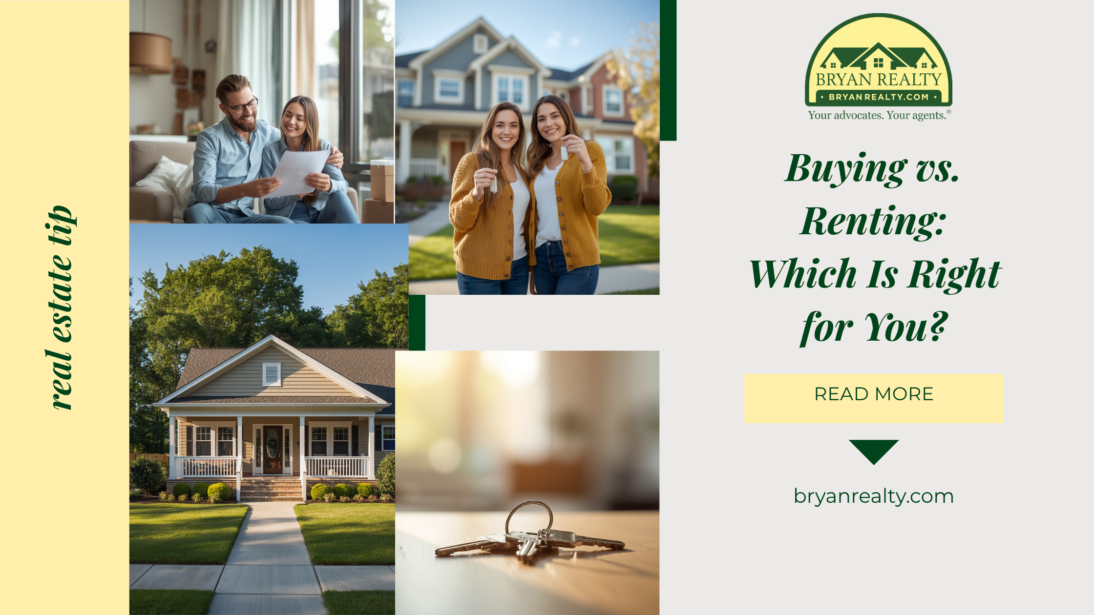 Buying vs. Renting: Which Is Right for You? | Bryan Realty Group Memphis header image.