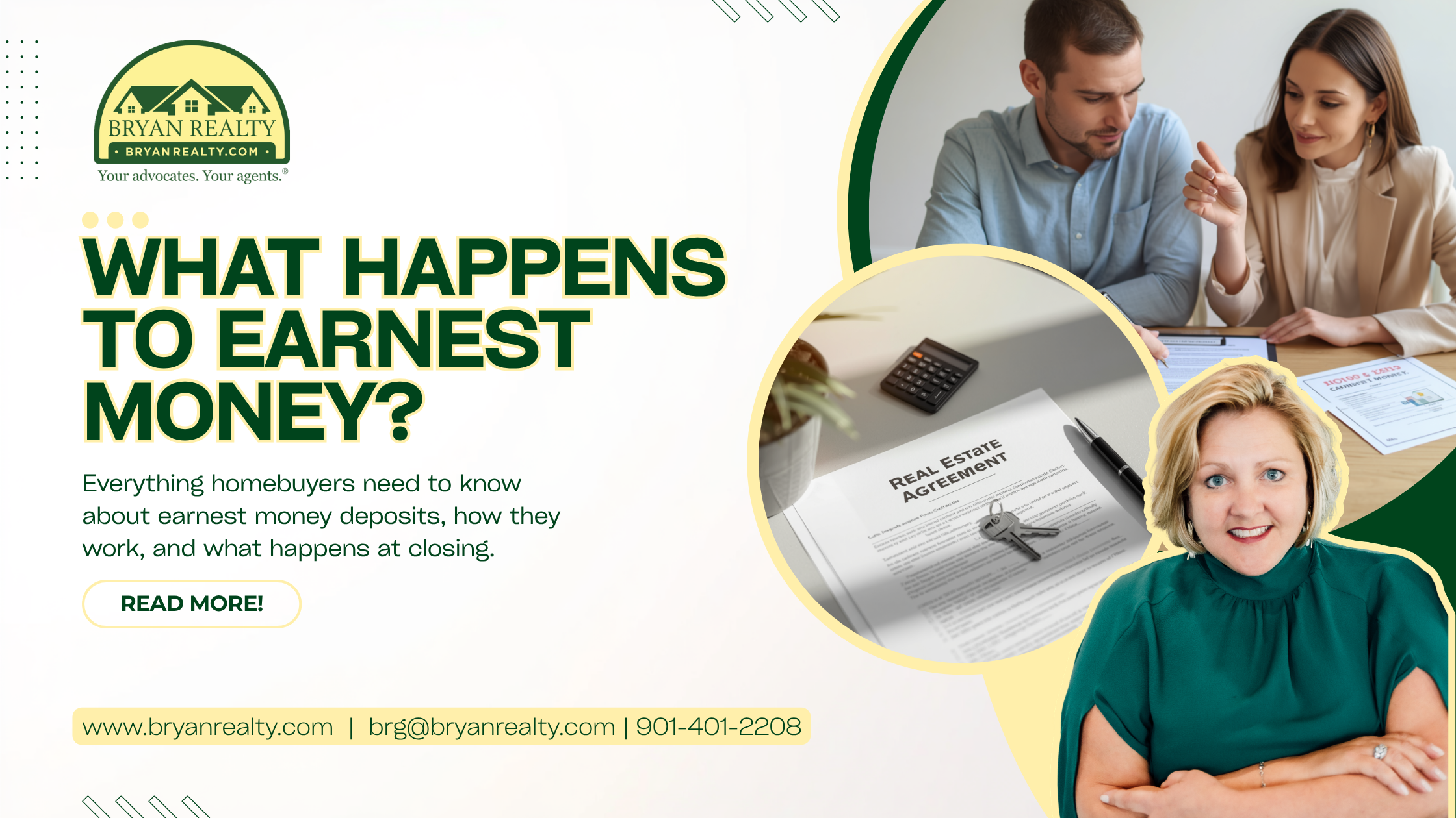 What Happens to Earnest Money? A Home Buyer's Guide | Bryan Realty header image.