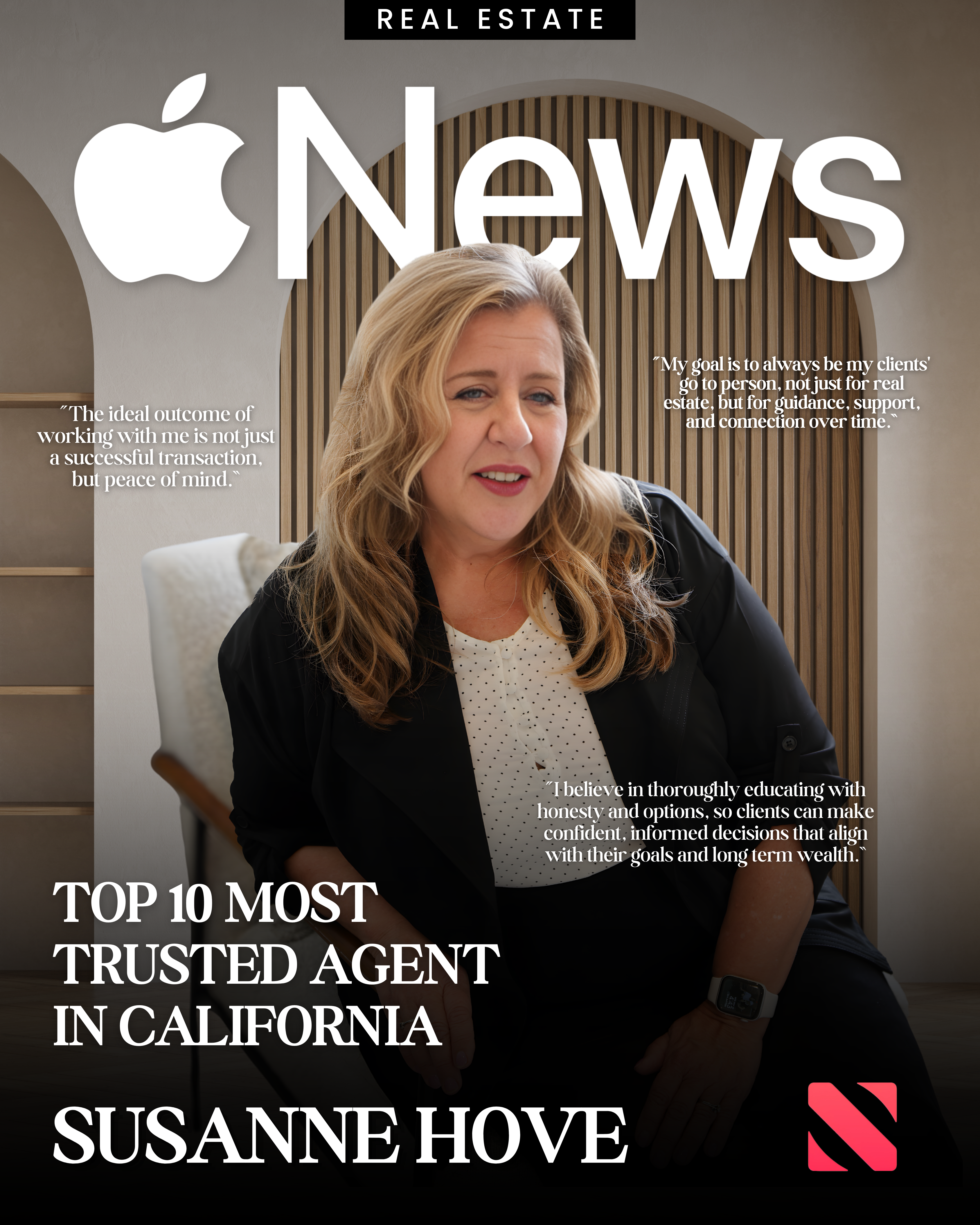 Officially A Top 10 Trusted Agent in California by Apple News! header image.