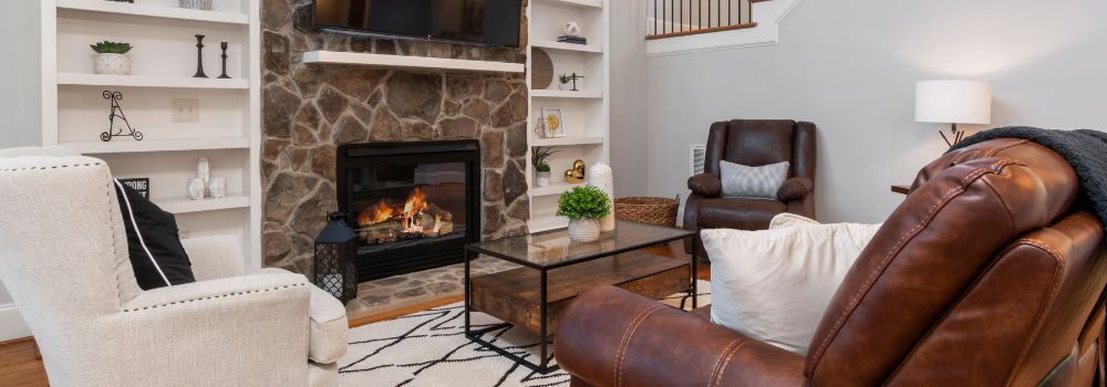 Fireplace in living room
