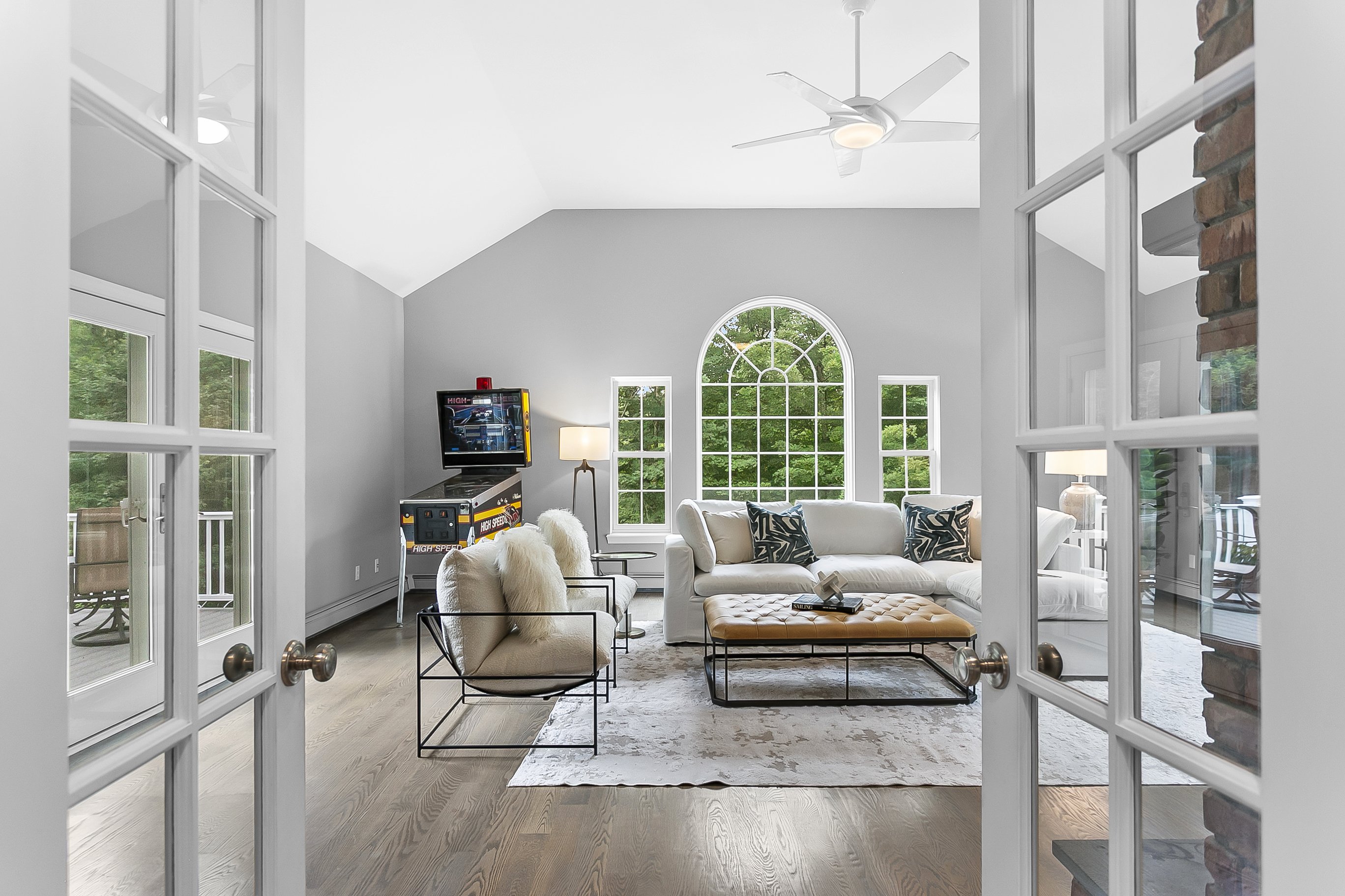 White Center Hall Colonial with black shutters and stone front steps at 10 Applegate Lane, Monroe CT, now under contract