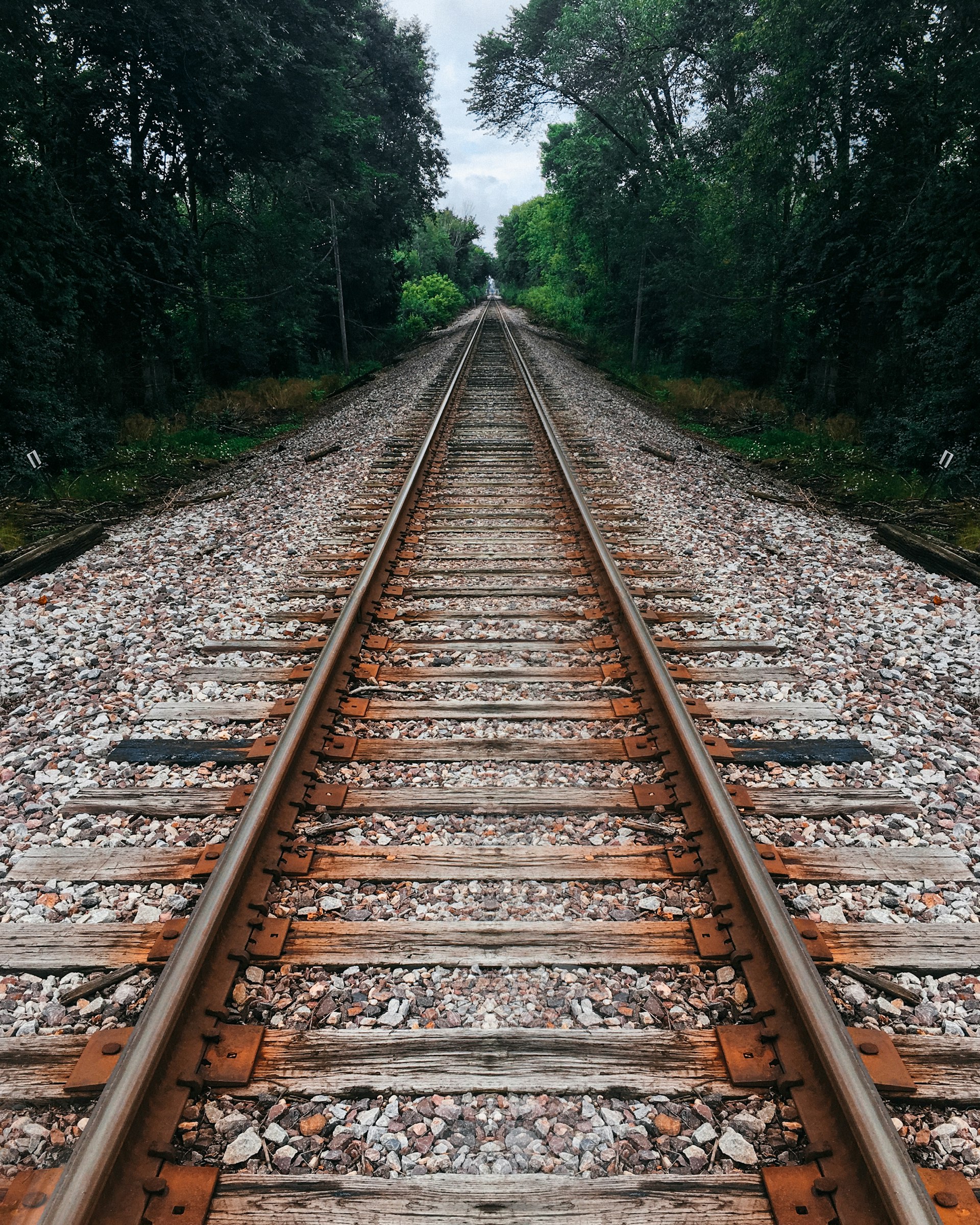 Metro-North railroad tracks stretching into the distance