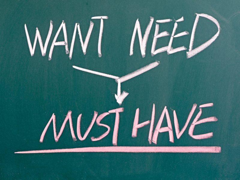 want vs need