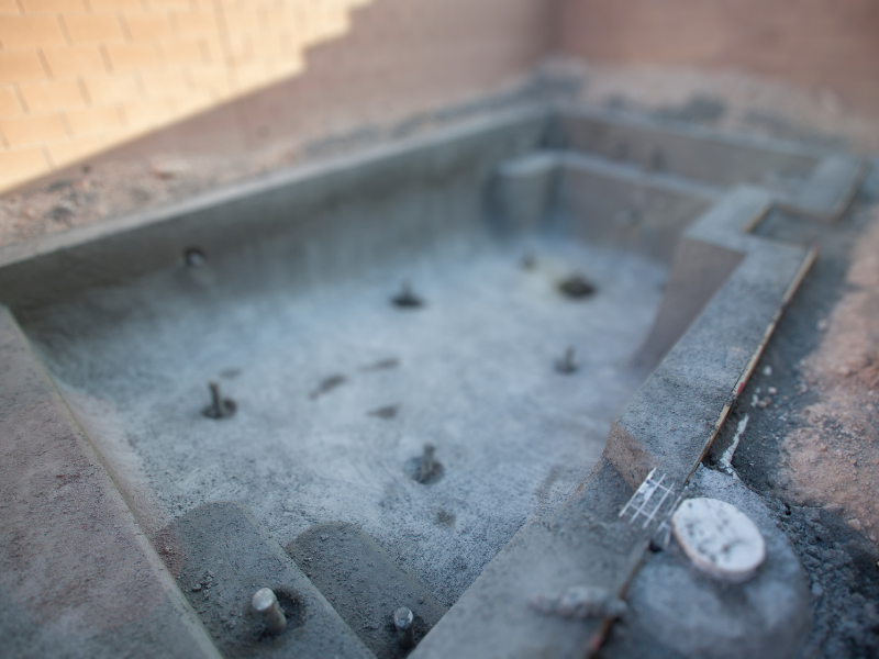 constructing swimming pool