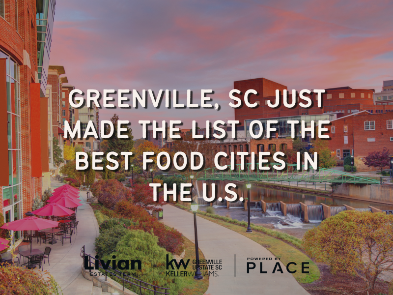 Greenville, SC Just Made the List of the Best Food Cities in the U.S. header image.