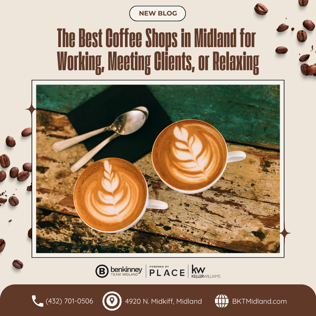 The Best Coffee Shops in Midland for Working, Meeting Clients, or Relaxing. header image.