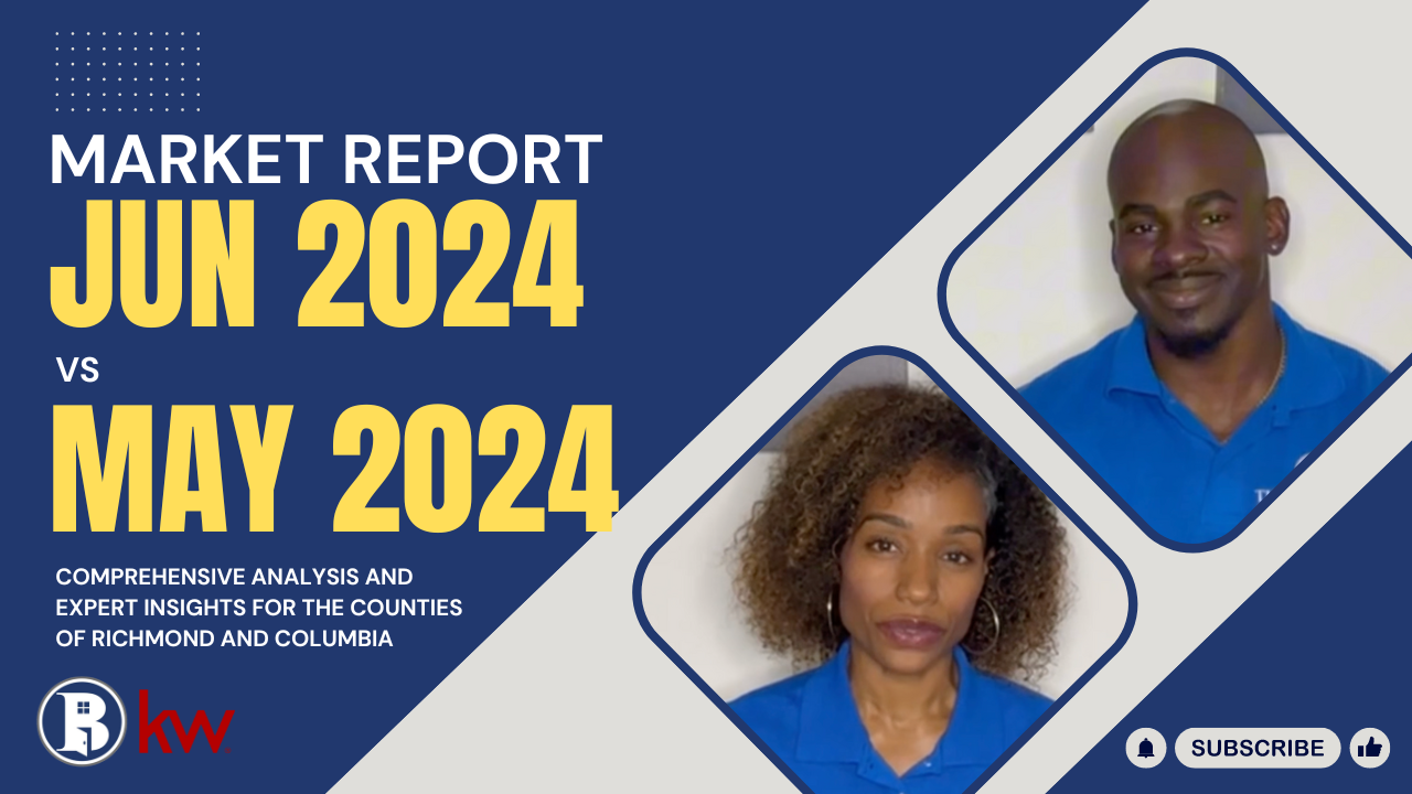 Market Report: June 2024 vs. May 2024 for Richmond and Columbia Counties header image.