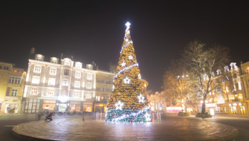 Christmas tree in town square