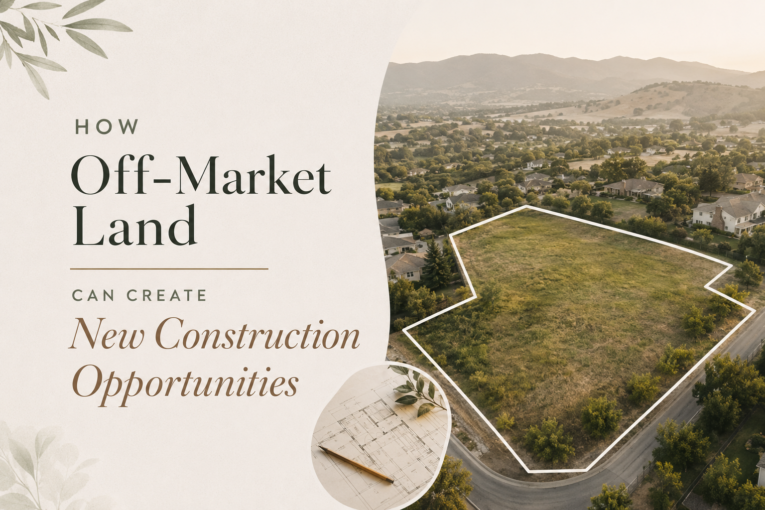 How Off-Market Land Can Create New Construction Opportunities header image.