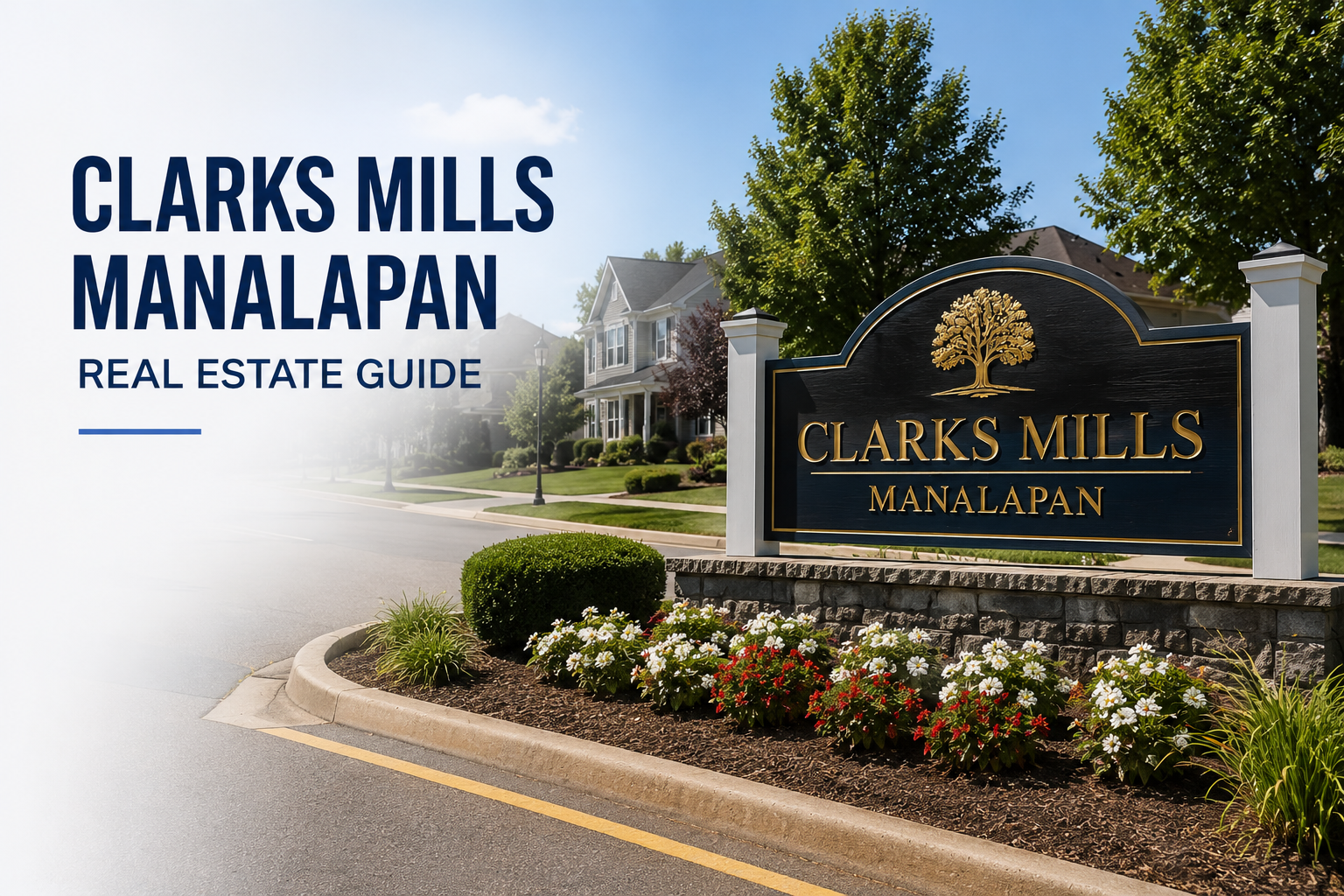 Clarks Mills Manalapan Real Estate Guide header image.