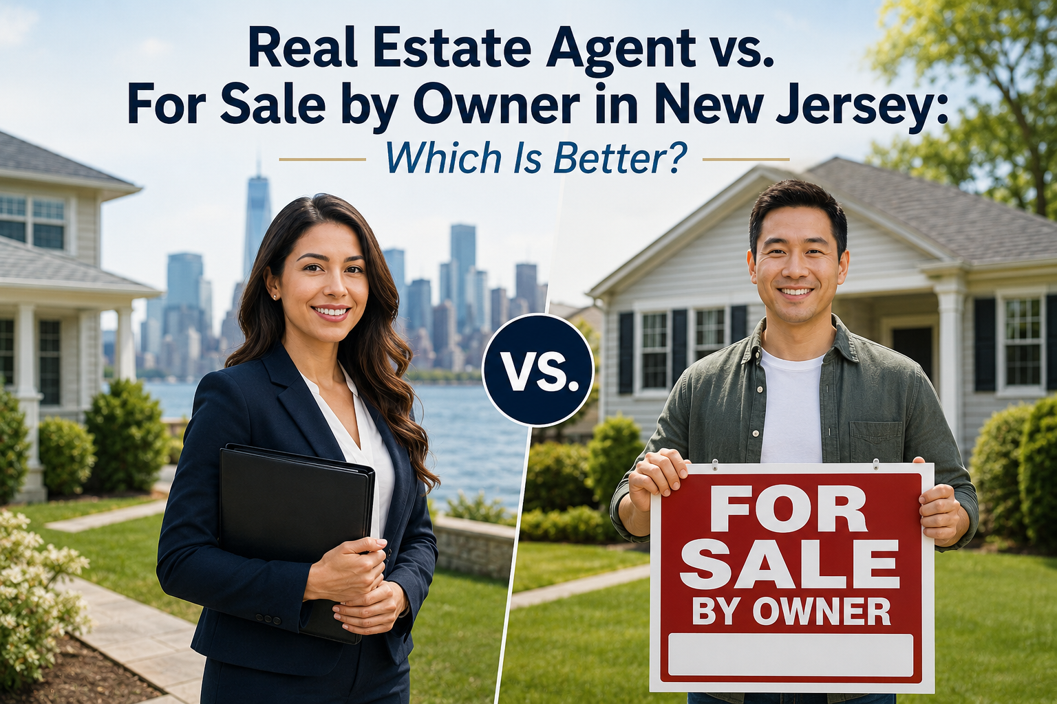 Real Estate Agent vs. For Sale by Owner in New Jersey: Which Is Better? header image.